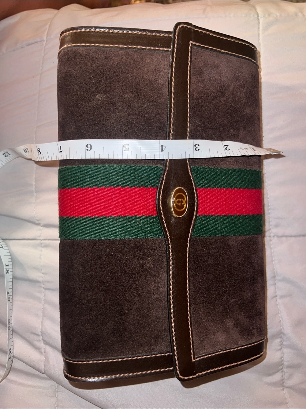 Brown Suede Gucci Ophidia Clutch - Picture 16 of 16